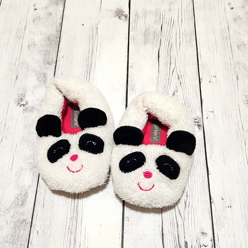 Carters Kids Size Largw 9-10 white Polar/teddy bear slippers
